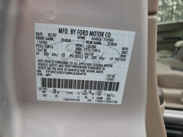 Photo 10 from auction – 2008 FORD ESCAPE XLT with VIN 1FMCU93128KA26475