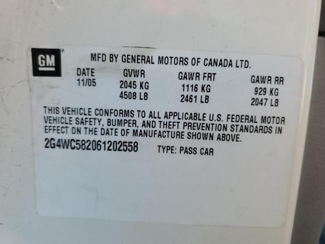 Photo 10 from auction – 2006 BUICK LACROSSE C with VIN 2G4WC582061202558