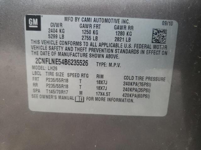 Photo 10 from auction – 2011 CHEVROLET EQUINOX LT with VIN 2CNFLNE54B6235526