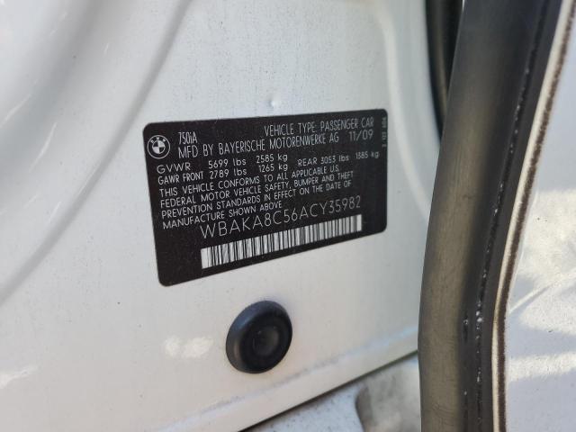 Photo 10 from auction – 2010 BMW 750 I with VIN WBAKA8C56ACY35982