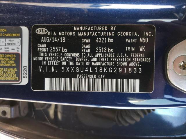 Photo 10 from auction – 2019 KIA OPTIMA EX with VIN 5XXGU4L18KG291833