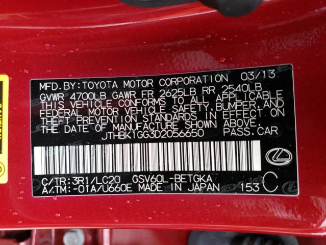 Zdjęcie 10 z aukcji – 2013 LEXUS ES 350 z VIN JTHBK1GG3D2056650