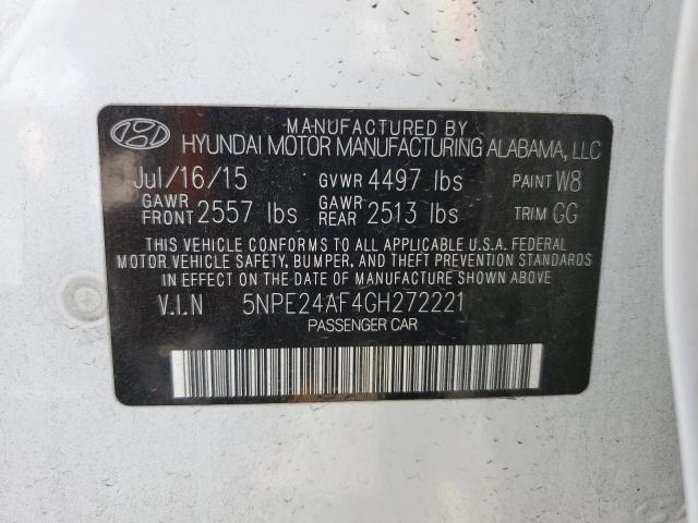 Photo 10 from auction – 2016 HYUNDAI SONATA SE with VIN 5NPE24AF4GH272221