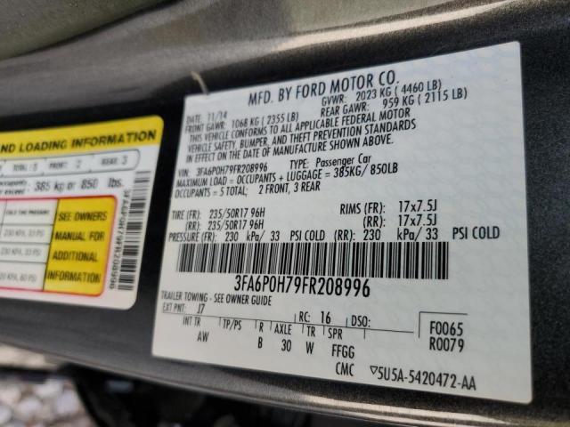 Photo 10 from auction – 2015 FORD FUSION SE with VIN 3FA6P0H79FR208996