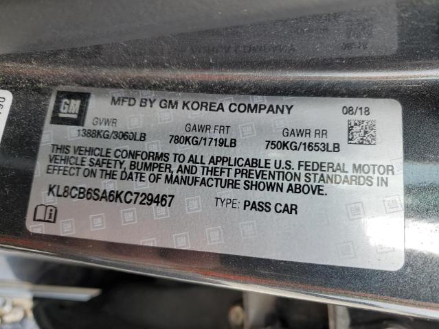 Photo 10 from auction – 2019 CHEVROLET SPARK LS with VIN KL8CB6SA6KC729467