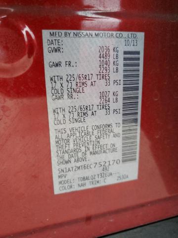 Photo 10 from auction – 2014 NISSAN ROGUE S with VIN 5N1AT2MT6EC752170