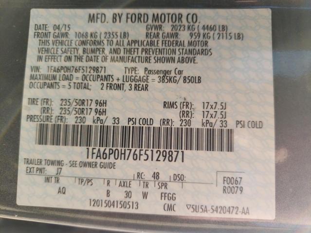 Photo 10 from auction – 2015 FORD FUSION SE with VIN 1FA6P0H76F5129871