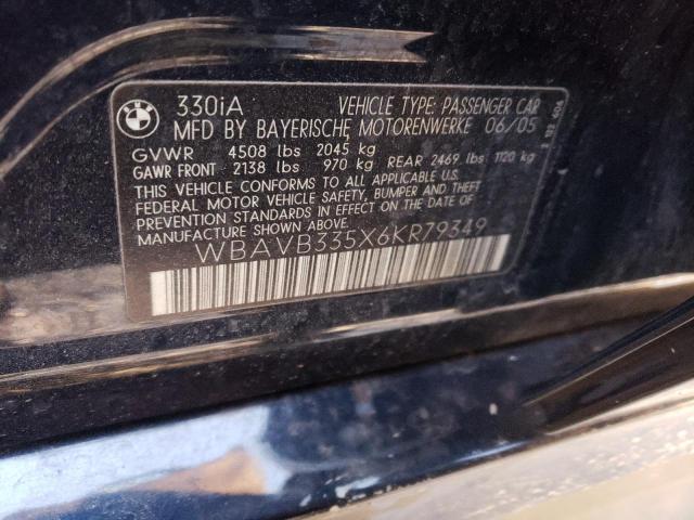 Photo 10 from auction – 2006 BMW 330 I with VIN WBAVB335X6KR79349