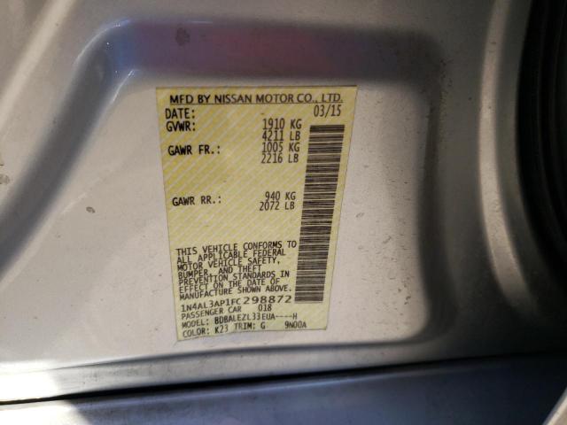 Photo 10 from auction – 2015 NISSAN ALTIMA 2.5 with VIN 1N4AL3AP1FC298872