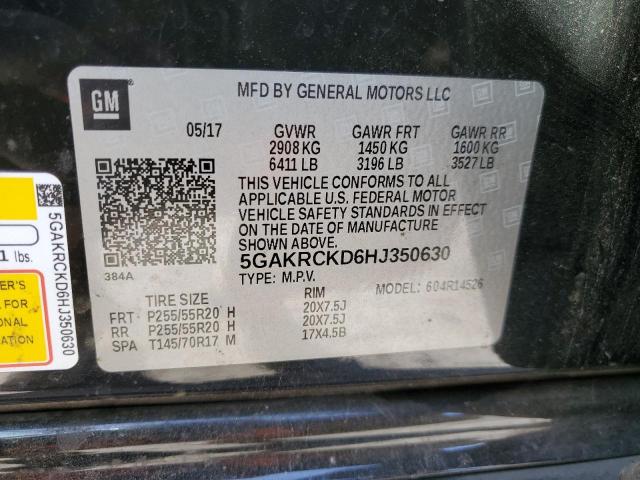 Photo 10 from auction – 2017 BUICK ENCLAVE with VIN 5GAKRCKD6HJ350630