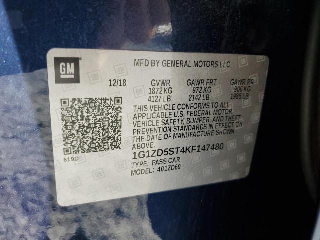 Photo 10 from auction – 2019 CHEVROLET MALIBU LT with VIN 1G1ZD5ST4KF147480