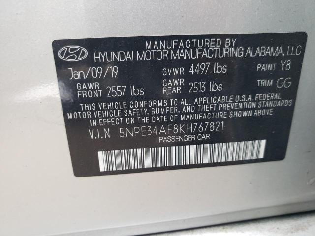 Photo 10 from auction – 2019 HYUNDAI SONATA LIM with VIN 5NPE34AF8KH767821