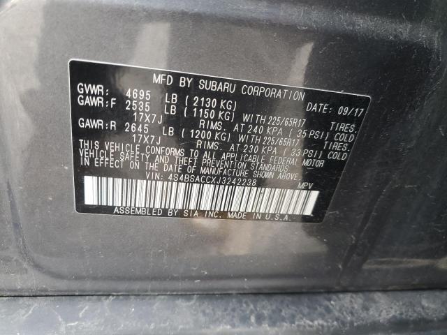 Photo 10 from auction – 2018 SUBARU OUTBACK 2. with VIN 4S4BSACCXJ3242238