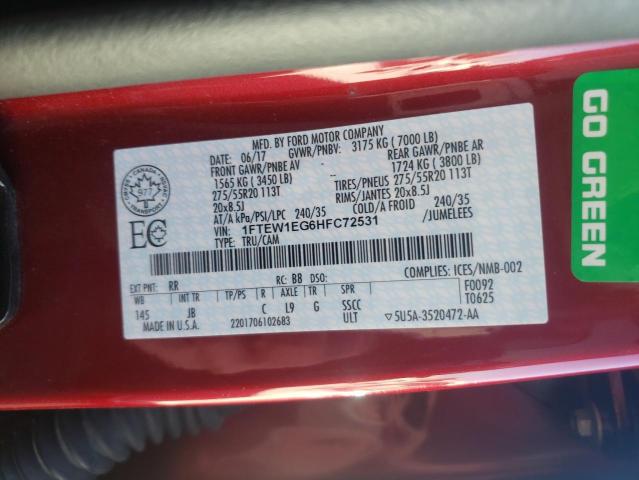 Photo 10 from auction – 2017 FORD F150 SUPER with VIN 1FTEW1EG6HFC72531