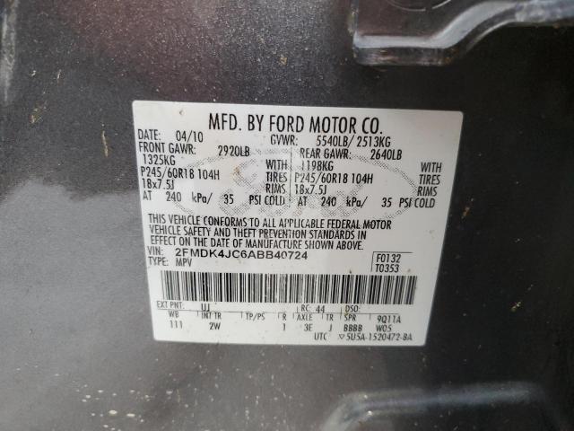 Photo 10 from auction – 2010 FORD EDGE SEL with VIN 2FMDK4JC6ABB40724