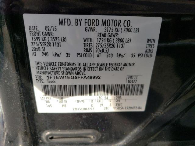 Photo 10 from auction – 2015 FORD F150 SUPER with VIN 1FTEW1EG5FFA49992
