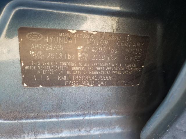 Photo 10 from auction – 2006 HYUNDAI SONATA with VIN KMHET46C36A079006