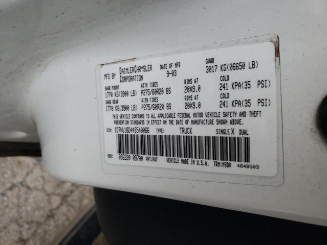 Photo 10 from auction – 2004 DODGE RAM 1500 S with VIN 1D7HU18D44S540066