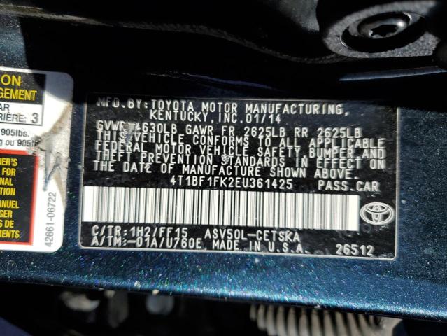 Photo 10 from auction – 2014 TOYOTA CAMRY L with VIN 4T1BF1FK2EU361425