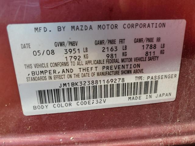 Photo 10 from auction – 2008 MAZDA 3 S with VIN JM1BK323881169278