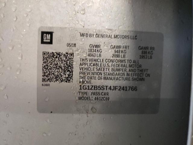 Photo 10 from auction – 2018 CHEVROLET MALIBU LS with VIN 1G1ZB5ST4JF241766