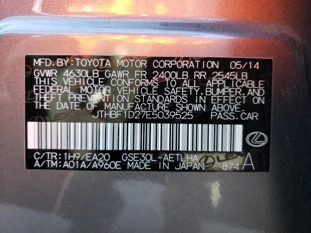 Photo 10 from auction – 2014 LEXUS IS 250 with VIN JTHBF1D27E5039525