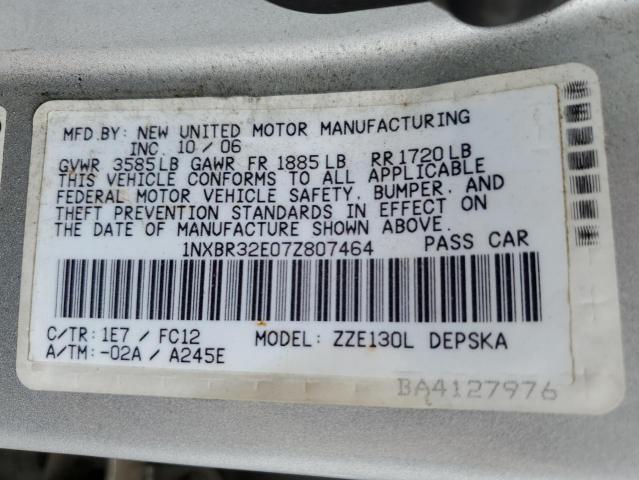 Photo 10 from auction – 2007 TOYOTA COROLLA CE with VIN 1NXBR32E07Z807464