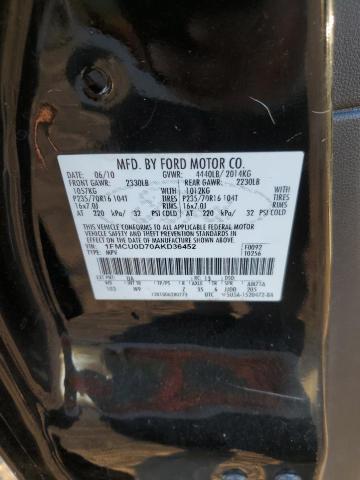 Photo 10 from auction – 2010 FORD ESCAPE XLT with VIN 1FMCU0D70AKD36452