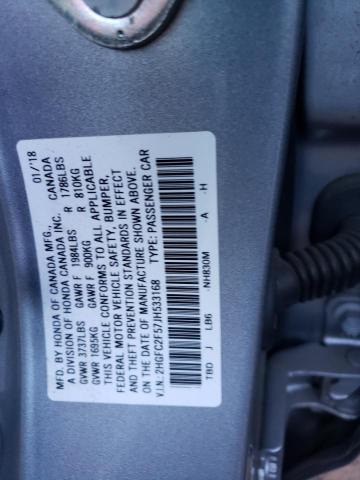 Photo 10 from auction – 2018 HONDA CIVIC LX with VIN 2HGFC2F57JH533168