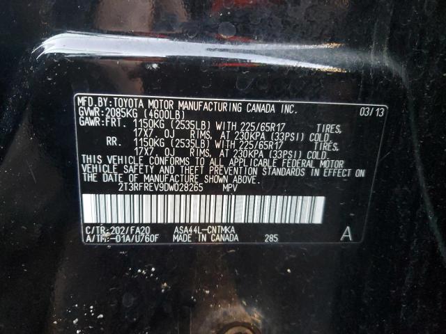 Photo 10 from auction – 2013 TOYOTA RAV4 XLE with VIN 2T3RFREV9DW028265