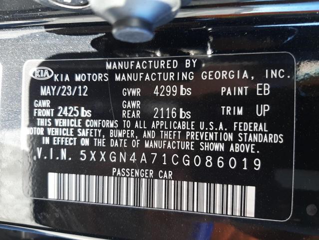 Photo 10 from auction – 2012 KIA OPTIMA EX with VIN 5XXGN4A71CG086019