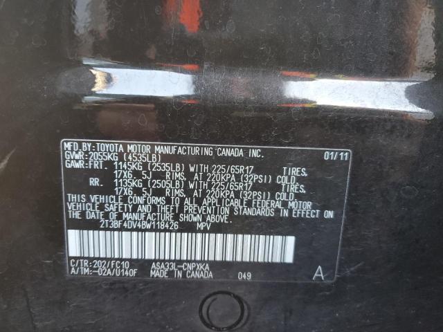Photo 10 from auction – 2011 TOYOTA RAV4 with VIN 2T3BF4DV4BW118426