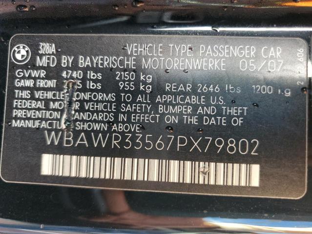 Photo 10 from auction – 2007 BMW 328 I SULE with VIN WBAWR33567PX79802