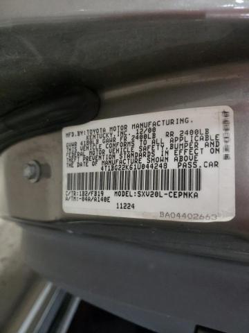 Photo 10 from auction – 2001 TOYOTA CAMRY with VIN 4T1BG22K61U044248
