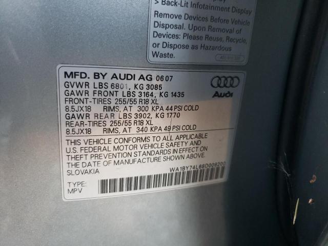 Photo 10 from auction – 2008 AUDI Q7 3.6 QUA with VIN WA1BY74L68D008200