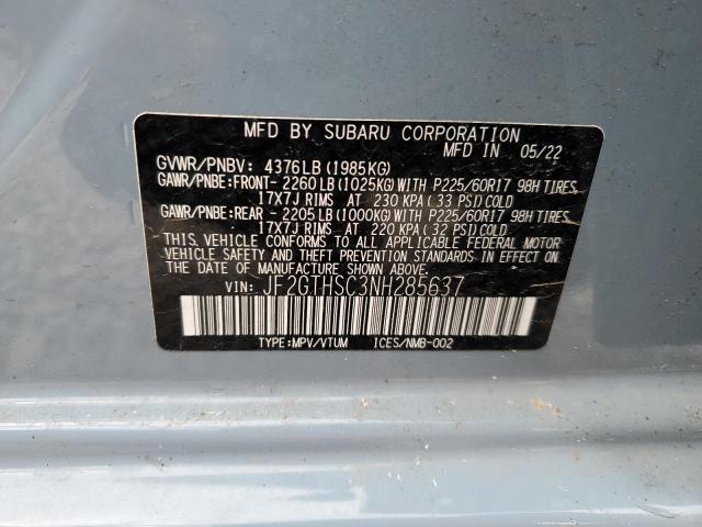 Photo 10 from auction – 2022 SUBARU CROSSTREK with VIN JF2GTHSC3NH285637