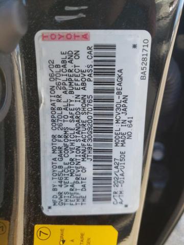 Photo 10 from auction – 2002 LEXUS ES 300 with VIN JTHBF30G920070765