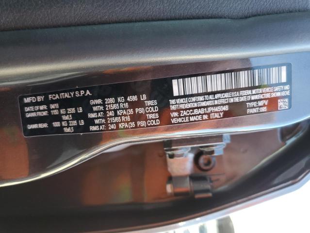 Photo 10 from auction – 2018 JEEP RENEGADE S with VIN ZACCJBAB1JPH45048
