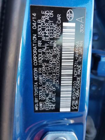 Photo 10 from auction – 2014 TOYOTA YARIS with VIN JTDKTUD30ED596495