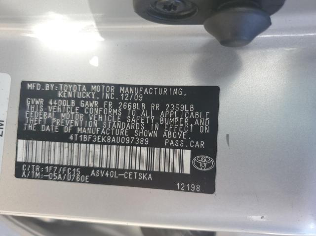 Photo 10 from auction – 2010 TOYOTA CAMRY BASE with VIN 4T1BF3EK8AU097389