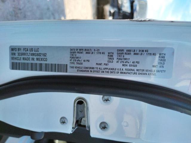Photo 10 from auction – 2021 RAM 1500 CLASS with VIN 3C6RR7LT4MG602162