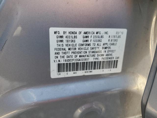 Photo 10 from auction – 2016 ACURA ILX BASE W with VIN 19UDE2F32GA005657
