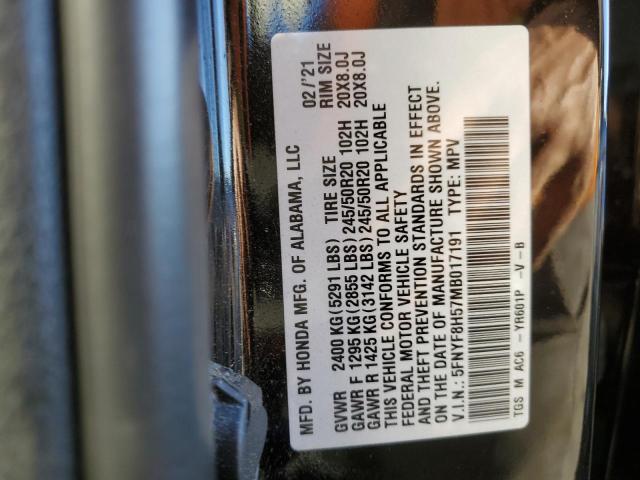 Photo 10 from auction – 2021 HONDA PASSPORT E with VIN 5FNYF8H57MB017191