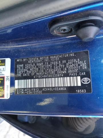 Photo 10 from auction – 2008 TOYOTA CAMRY CE with VIN 4T1BE46K58U220874