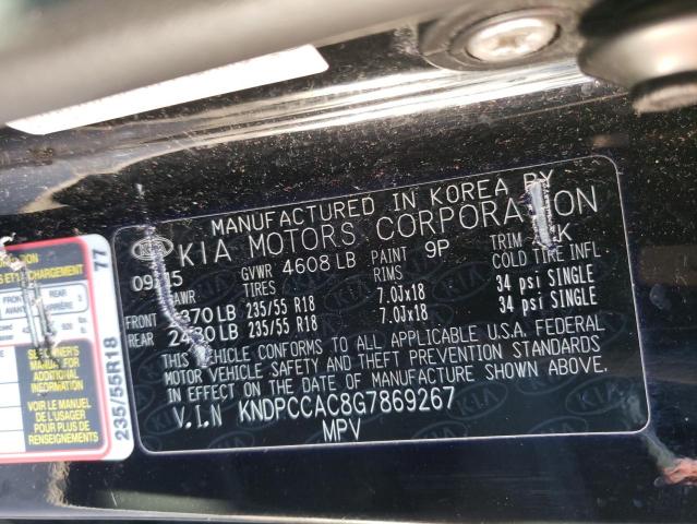 Photo 10 from auction – 2016 KIA SPORTAGE E with VIN KNDPCCAC8G7869267