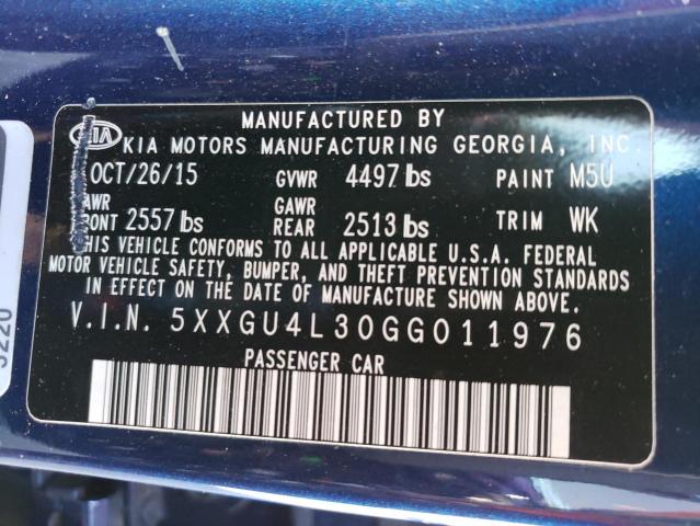Photo 10 from auction – 2016 KIA OPTIMA EX with VIN 5XXGU4L30GG011976