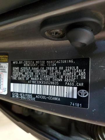 Photo 10 from auction – 2005 TOYOTA CAMRY with VIN 4T1BE32KX5U528635