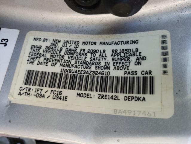 Photo 10 from auction – 2010 TOYOTA COROLLA BA with VIN 1NXBU4EE3AZ324610