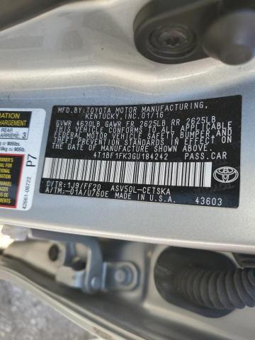 Photo 10 from auction – 2016 TOYOTA CAMRY LE with VIN 4T1BF1FK3GU184242
