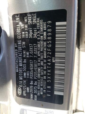 Photo 10 from auction – 2015 KIA SORENTO LX with VIN 5XYKT4A72FG589879